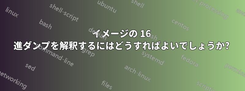 イメージの 16 進ダンプを解釈するにはどうすればよいでしょうか?