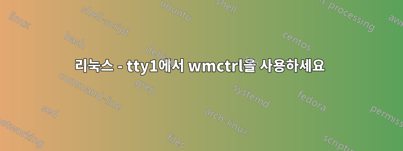 리눅스 - tty1에서 wmctrl을 사용하세요