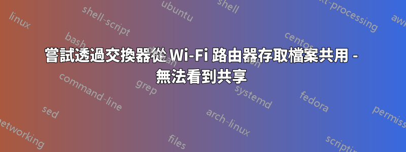 嘗試透過交換器從 Wi-Fi 路由器存取檔案共用 - 無法看到共享