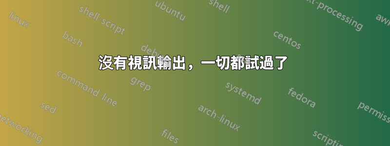 沒有視訊輸出，一切都試過了