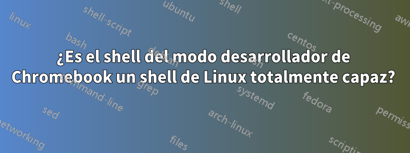 ¿Es el shell del modo desarrollador de Chromebook un shell de Linux totalmente capaz?