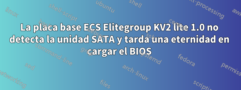 La placa base ECS Elitegroup KV2 lite 1.0 no detecta la unidad SATA y tarda una eternidad en cargar el BIOS