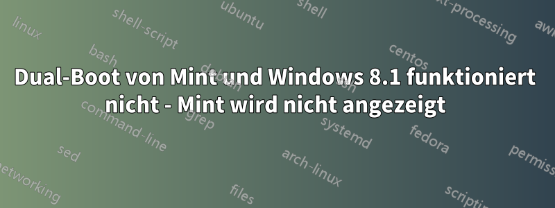 Dual-Boot von Mint und Windows 8.1 funktioniert nicht - Mint wird nicht angezeigt