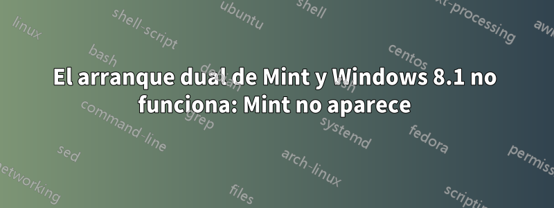 El arranque dual de Mint y Windows 8.1 no funciona: Mint no aparece