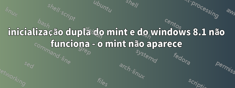 inicialização dupla do mint e do windows 8.1 não funciona - o mint não aparece