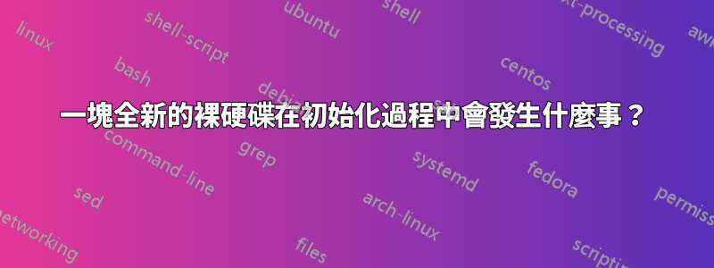 一塊全新的裸硬碟在初始化過程中會發生什麼事？