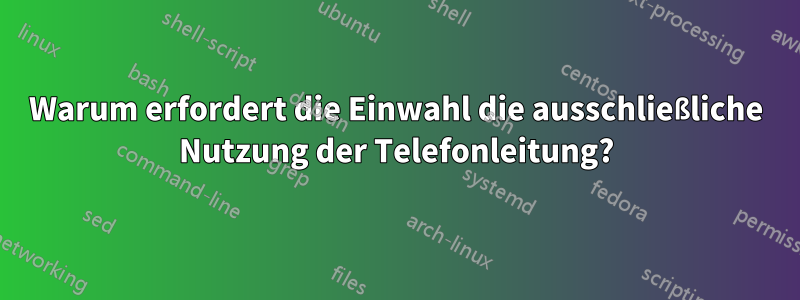 Warum erfordert die Einwahl die ausschließliche Nutzung der Telefonleitung?