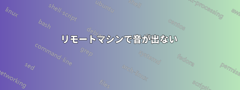 リモートマシンで音が出ない