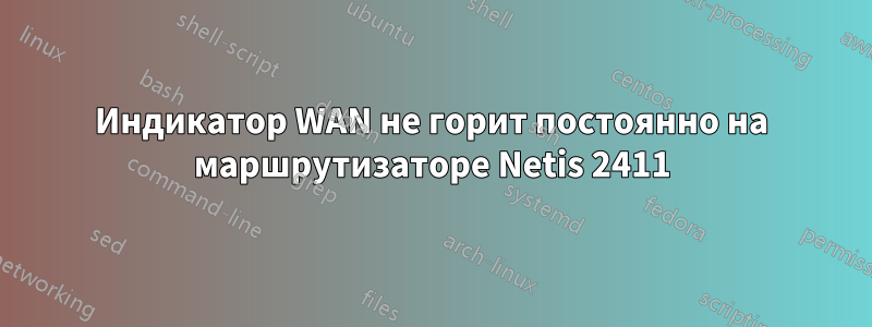 Индикатор WAN не горит постоянно на маршрутизаторе Netis 2411