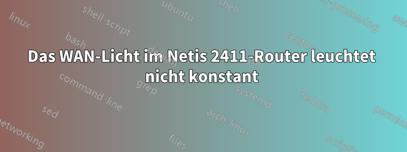 Das WAN-Licht im Netis 2411-Router leuchtet nicht konstant