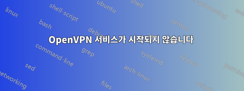 OpenVPN 서비스가 시작되지 않습니다