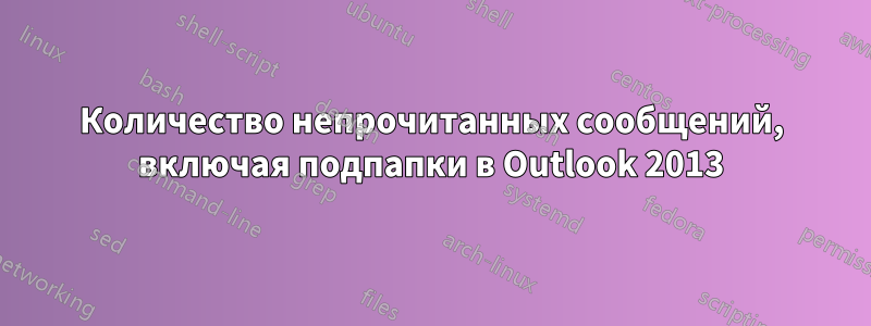 Количество непрочитанных сообщений, включая подпапки в Outlook 2013