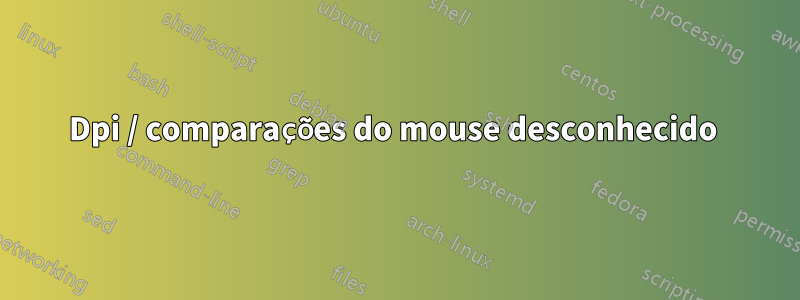 Dpi / comparações do mouse desconhecido 