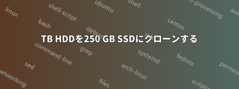 1 TB HDDを250 GB SSDにクローンする