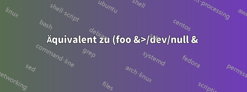 Äquivalent zu (foo &>/dev/null &) in der Windows-Shell
