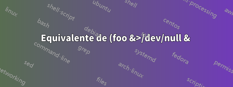 Equivalente de (foo &>/dev/null &) en el shell de Windows