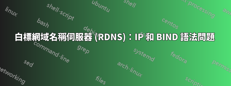 白標網域名稱伺服器 (RDNS)：IP 和 BIND 語法問題