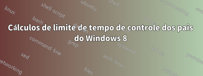 Cálculos de limite de tempo de controle dos pais do Windows 8