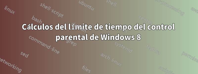 Cálculos del límite de tiempo del control parental de Windows 8