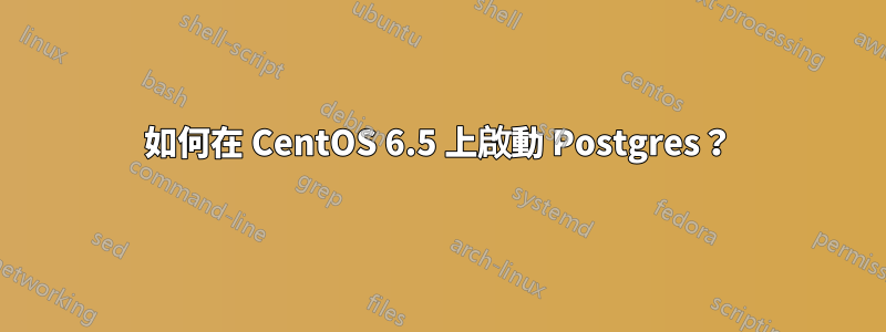 如何在 CentOS 6.5 上啟動 Postgres？