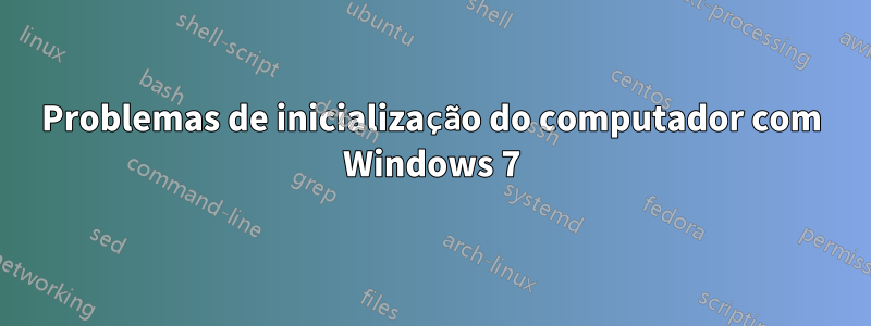 Problemas de inicialização do computador com Windows 7