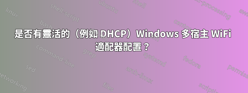 是否有靈活的（例如 DHCP）Windows 多宿主 WiFi 適配器配置？