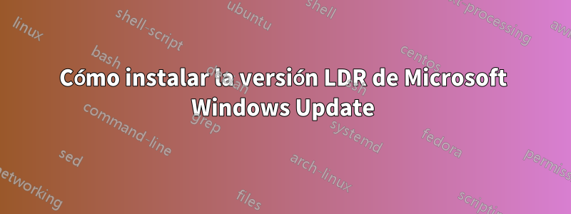 Cómo instalar la versión LDR de Microsoft Windows Update