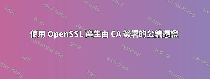 使用 OpenSSL 產生由 CA 簽署的公鑰憑證