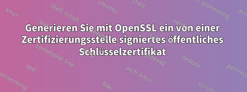 Generieren Sie mit OpenSSL ein von einer Zertifizierungsstelle signiertes öffentliches Schlüsselzertifikat