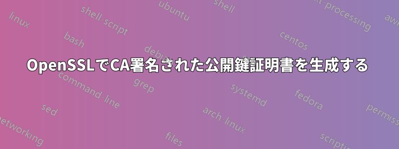 OpenSSLでCA署名された公開鍵証明書を生成する