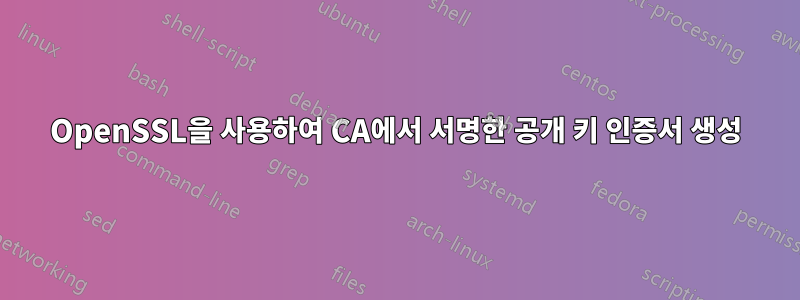 OpenSSL을 사용하여 CA에서 서명한 공개 키 인증서 생성