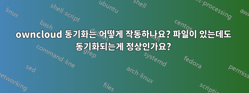 owncloud 동기화는 어떻게 작동하나요? 파일이 있는데도 동기화되는게 정상인가요?