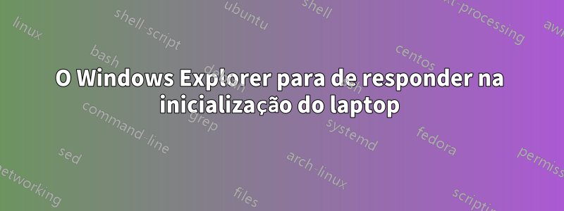 O Windows Explorer para de responder na inicialização do laptop