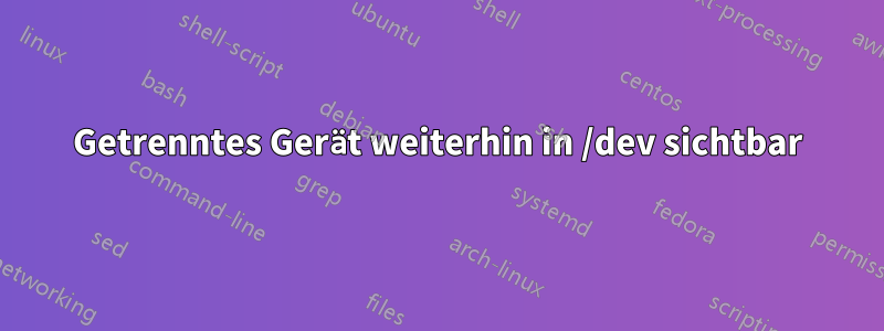 Getrenntes Gerät weiterhin in /dev sichtbar