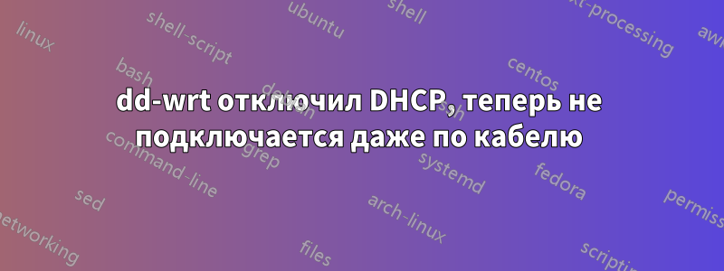 dd-wrt отключил DHCP, теперь не подключается даже по кабелю