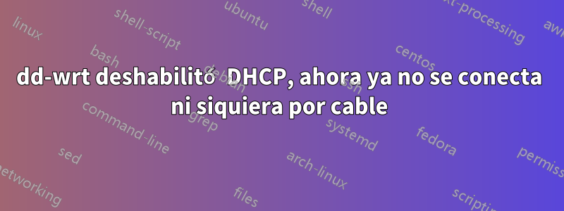 dd-wrt deshabilitó DHCP, ahora ya no se conecta ni siquiera por cable