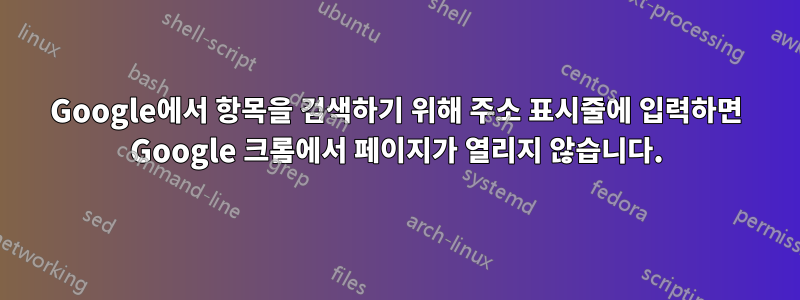 Google에서 항목을 검색하기 위해 주소 표시줄에 입력하면 Google 크롬에서 페이지가 열리지 않습니다.