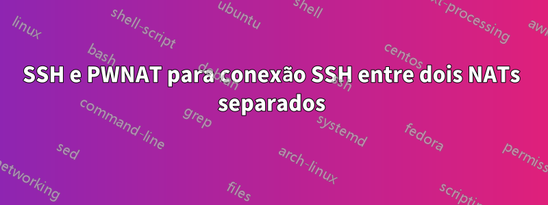 SSH e PWNAT para conexão SSH entre dois NATs separados