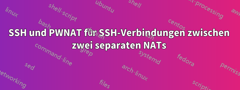 SSH und PWNAT für SSH-Verbindungen zwischen zwei separaten NATs