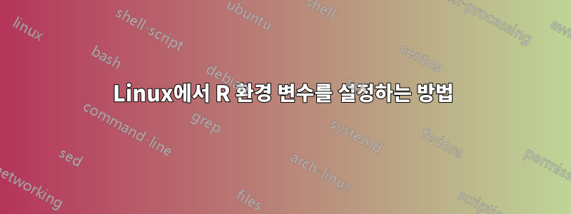 Linux에서 R 환경 변수를 설정하는 방법