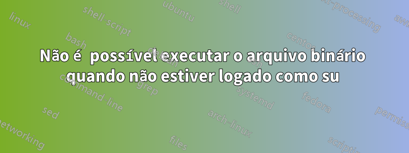 Não é possível executar o arquivo binário quando não estiver logado como su