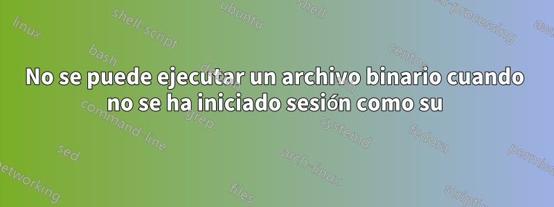 No se puede ejecutar un archivo binario cuando no se ha iniciado sesión como su