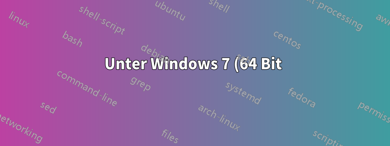 Unter Windows 7 (64 Bit) kann keine Antivirensoftware installiert werden.