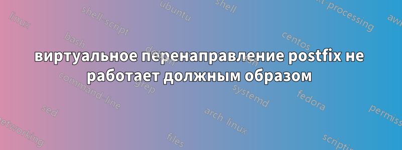 виртуальное перенаправление postfix не работает должным образом