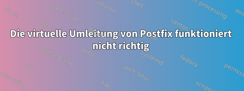 Die virtuelle Umleitung von Postfix funktioniert nicht richtig