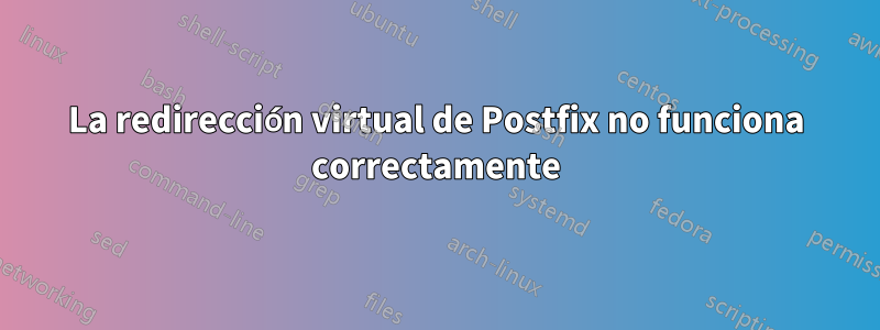 La redirección virtual de Postfix no funciona correctamente