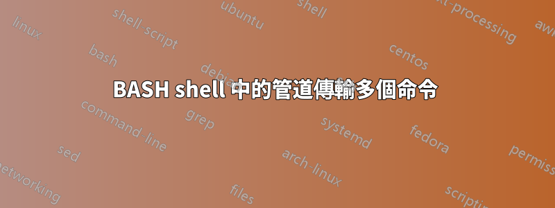 BASH shell 中的管道傳輸多個命令