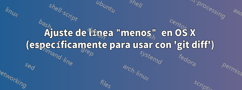 Ajuste de línea "menos" en OS X (específicamente para usar con 'git diff')