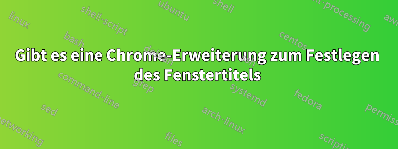 Gibt es eine Chrome-Erweiterung zum Festlegen des Fenstertitels