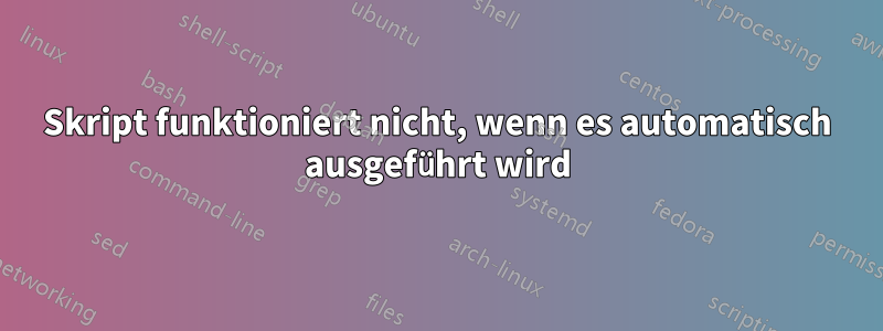 Skript funktioniert nicht, wenn es automatisch ausgeführt wird